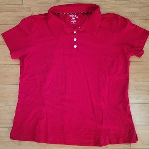 RIDERS by LEE Womens RED Short Sleeve Polo Shirt Size XL